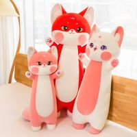 【CW】1pc 70-130CM Soft Cute Foxes Long Plush Throw Pillow Stuffed Animal White Pink Red Fox Doll Bed Sleep Pillow Cushion Home Decor