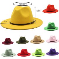 【Explosion umbrella】 สีทึบ Fedoras หมวกปานามารู้สึกหมวกสำหรับผู้หญิงแจ๊สหมวก Fedora หมวกหญ้าสีเขียวผู้หญิง Fedoras ผู้หญิงหมวกด้วยโซ่