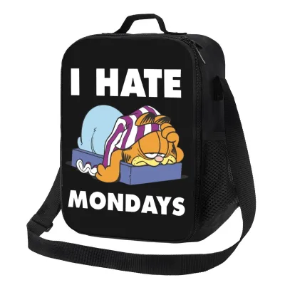 ﹉ Garfields Insulated Lunch Bags for Women I hate Monday Portable Thermal Cooler Food Bento Box Kids School Children