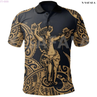 2023 Hawaii Polynesian island tattoo pattern 3D printable 2023 polo POLO shirt men women Unisex 2 color collars New polo shirt