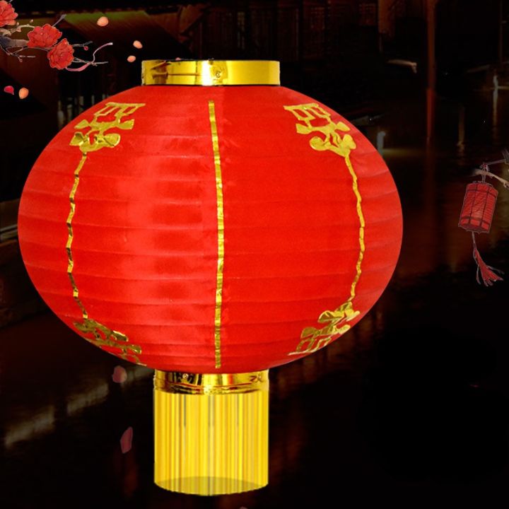loose-โคมผ้ากำมะหยี่แดง-โคมตรุษจีน-โคมเต็งลั้ง-8-12-นิ้ว-ลวดลายมงคลกากเพชร-ประดับร้านค้า-เทศกาลตรุษจีน