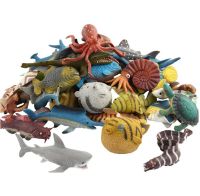 Ocean Sea Animals Turtle Sea Eel Conch Dolphin Shark Octopus Fish Rubber Fish Model Toys Food Grade Material Super Stretch