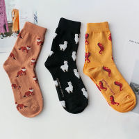 Peonflybrand Japan Harajuku Rabbit Cat Fox Animals Women Socks Kawaii Cute Women Cartoon Funny Socks Eu35-40