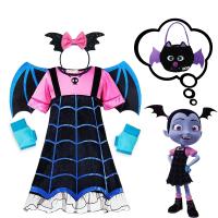 Halloween Vampirina Costume For Baby Girls Dress Up Vampire Princess Dresses Kids Cosplay Carnival Party Disguise Wings Clothing