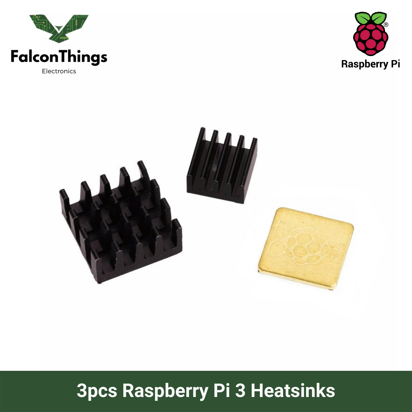 Set Copper Heatsink Heat Sink Cooling Kit For Raspberry Pi 3 Model B 3Pcs 