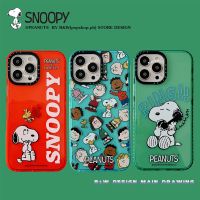 Cartoon Snoopy Peanuts Casetify Phone Case for iPhone 13 12 11 Pro Max IX XS MAX XR i6 6s i7 i8 Plus Case Transparent Fluorescent Color Shockproof Full Soft Cover