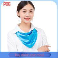 PDG 6060ซม. ผ้าพันคอไหมไหม สีของสินค้าที่เป็นของแข็ง ผ้าไหมเทียมเลียนแบบ ผ้าพันคอ แฟชั่นสำหรับผู้หญิง ผ้าพันคอซาตินสี่เหลี่ยม สำหรับผู้หญิง