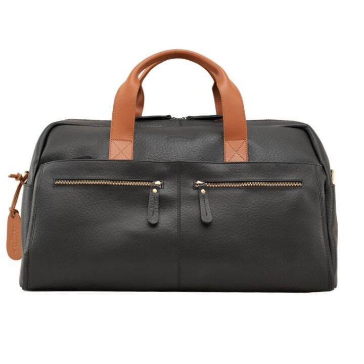 The Tannery Manila Leather Duffle Bag Nate, Jet Black Floater Lazada PH