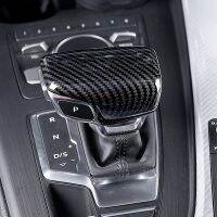 Car Console Gear Shift Handle Head Frame Cover Sticker Carbon Fiber Texture Decor For Audi A4 B9 A5 Q5 FY Q7 4M Auto Accessories