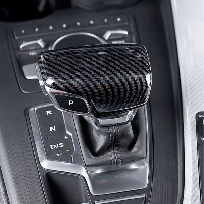 Stiker Penutup Bingkai Kepala Gagang Gigi Konsol Mobil Dekorasi Tekstur Serat Karbon Untuk Audi A4 B9 A5 Q5 Q7 4M Aksesotori Omatis