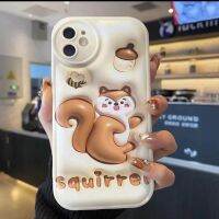 -พร้อมส่งในไทย-เคสมือถือลายการ์ตูนกระรอก แบบนูน3D TPU แบบนิ่ม สําหรับรุ่น 14 13 12 11 Pro Max X XR Xs Max 8 7 Plus SE 2020#5004