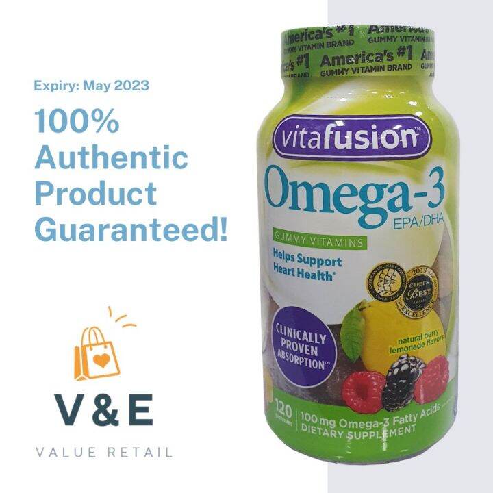 VitaFusion Omega3 EPA/DHA, 100mg, 120 Gummies Lazada PH