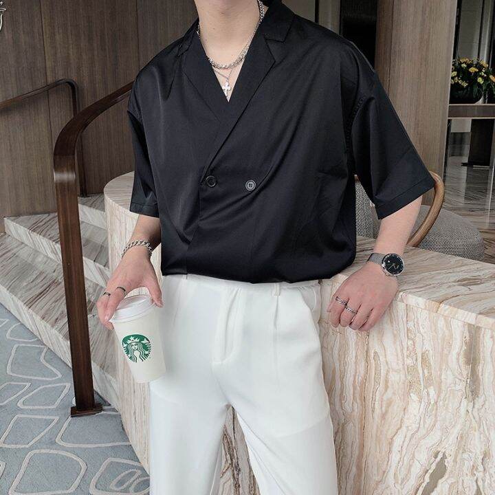 codtheresa-finger-summer-abstinence-short-sleeve-shirt-mens-korean-style-suit-collar-casual-shirts