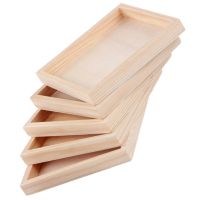 5 Pcs Wooden Toy 3d Puzzle Organizer Blocks Storage Trays Unfinished Serving Nested Household Square Shape Wooden Toys