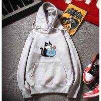 CODae737sege Cute Cartoon Cat Print Long-Sleeved Sweater Mens T-Shirt Hoodie for Men