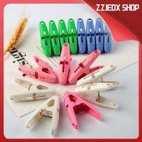 ZZJEDX SHOP 16ชิ้น Clothespins กันลื่นงานหนัก4สีคลิปหนีบตะขอที่ซักรีดพลาสติกแข็งแรงคลิปเสื้อผ้าตู้เสื้อผ้าที่บ้านห้องน้ำ