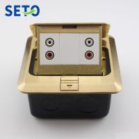 SeTo Pop-up Type Floor Socket Double Red &amp; White Audio Connector Wall Plate Socket Keystone Floor Receptacle