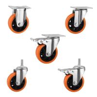 3 inch threaded caster 4 inch industrial caster 5 inch flat universal wheel brake orange fixed pulley furniture office chair Furniture Protectors  Rep