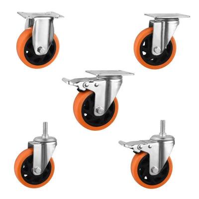 3 inch threaded caster 4 inch industrial caster 5 inch flat universal wheel brake orange fixed pulley furniture office chair Furniture Protectors  Rep