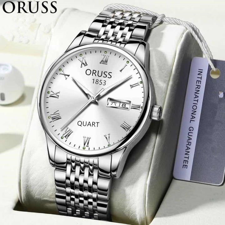 oruss-นาฬิกาสำหรับผู้ชายของแท้ใหม่นาฬิกาข้อมือผู้ชายกันน้ำได้มีหน้าปัดดีไซน์เหมาะสำหรับธุรกิจเป็นเอกลักษณ์