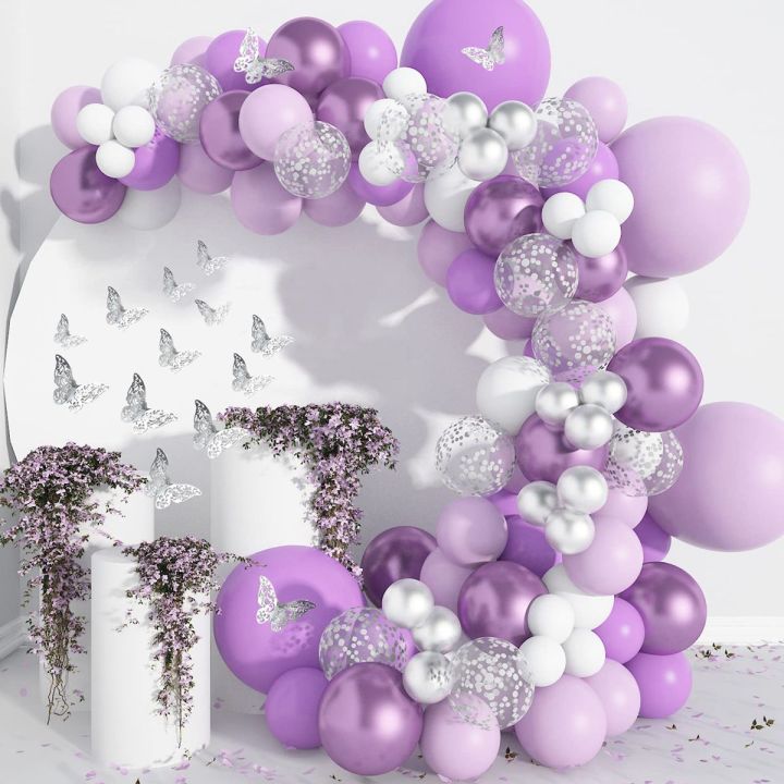 ผีเสื้อสีม่วงบอลลูน-garland-arch-ชุด-happy-birthday-party-decor-ฝักบัวอาบน้ำเด็ก-latex-ballon-chain-อุปกรณ์งานแต่งงาน-iewo9238