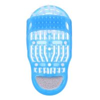 Plastic Remove Dead Skin Massage Slipper Foot Scrubber Bath Shoe with Brush