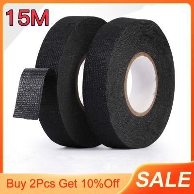 9/15/19/25/32MM 15M Heat-resistant Adhesive Cloth Fabric Tape For Automotive Cable Tape Harness Wiring Loom Electrical Heat Tape Adhesives Tape