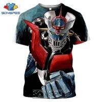 New Man เสื้อยืดญี่ปุ่น Mazinger Z Summer Street สบาย ๆ ฮาราจูกุคลาสสิกหุ่นยนต์อะนิเมะ 3D พิมพ์เสื้อยืดผู้ชาย Homme