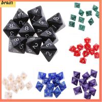 BRAIN 10Pcs/set D8มีสี ลูกเต๋า DND เกมตาราง 8ด้าน ลูกเต๋าเกม ทนทานต่อการใช้งาน อะคริลิค ลูกเต๋าหลายด้าน TRPG DND