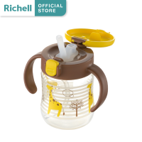 Richell(ริเชล)TLI แก้วน้ำหัดดูดหลอด Straw Mug สเต็ป 2 หลอดสุญญากาศกันสำลัก(7 เดือนขึ้นไป)