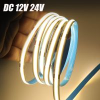 5M 10M COB Strip DC 12V 24V Width 8MM 320Leds/m RA90 3000K 4000K 6000K High Density Flexible Ribbon Rope FOB LED Strip Light