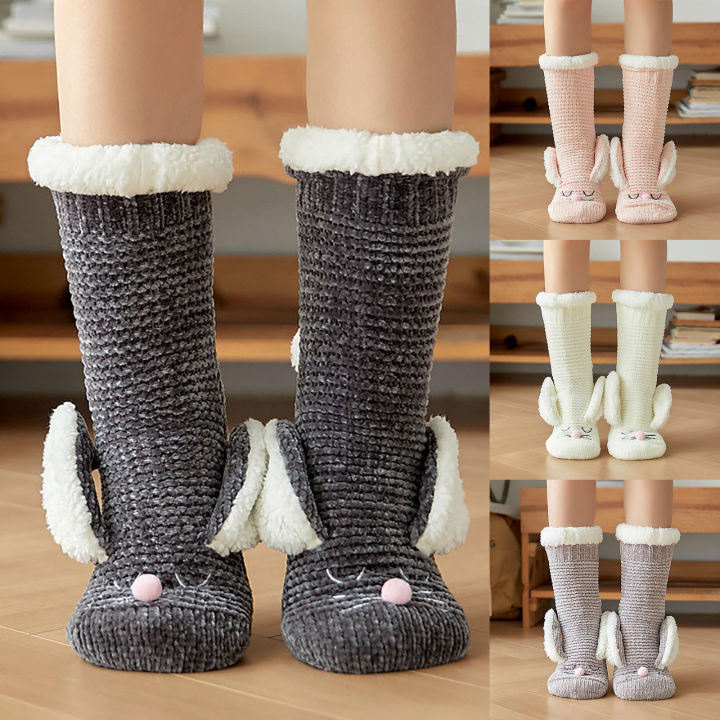 Women Fuzzy Socks Winter Warm Thickened Warm Sleep Socks Slippers Cute Cartoon  Socks Woman socks Mens Socks 12 | Lazada