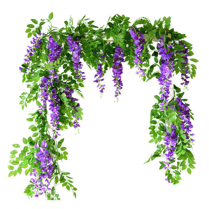 1.8m Wisteria Artificial Flower Vine Wreath Fake Plant Leaf DIY Hanging