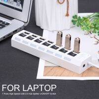 HUB Kecepatan Tinggi 7 Port USB 2.0 HUB Sakelar Daya Hidup/Mati untuk Pc Laptop Usb Hub Splitter Pengisi Daya Adaptor Usb