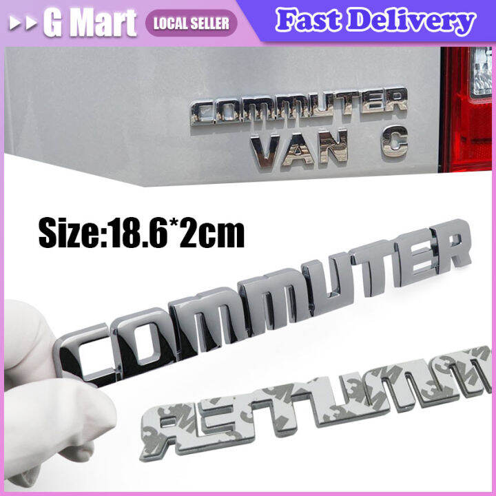 ⭐【laztop Seller】【commuter Logo】 3d Abs Black Chrome Car Letters Rear Trunk Logo Toyota Commuter 4835