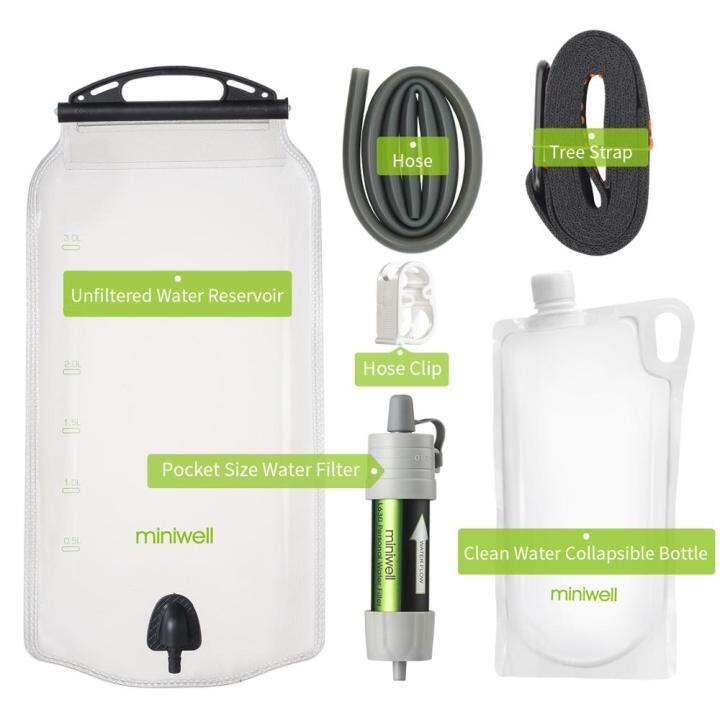 Miniwell Outdoor Water Filter Gravity Water Filter System For Hiking,Camping,Survival And Travel