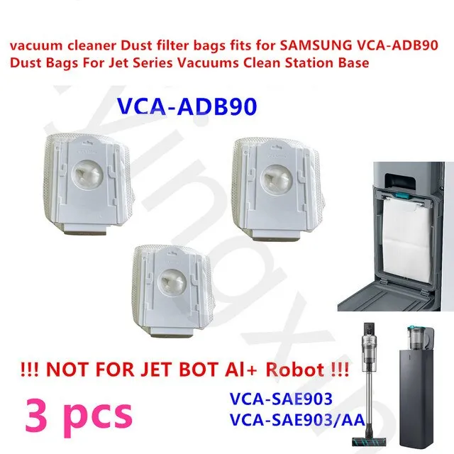 3 Pcs Vacuum Cleaner Dust Filter Bags Fits For Samsung VcaAdb90 Dust