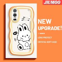 JIUMOO เคสสำหรับ VIVO Y76 5G เคส Y76s Y74s 5G ลายคลื่นการ์ตูนกระต่ายน่ารักของเหลวแบบนิ่มดั้งเดิมเคสโทรศัพท์คลุมทั้งหมดตัวปกป้องกล้องถ่ายรูปเลนส์เคสฝาหลังกรอบนิ่ม