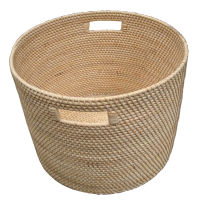 Rattan Laundry Basket with Carry Handles / ตะกร้าใส่ผ้า