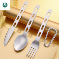 430 Camping stainless steel tableware set Creative cutout camping outdoor spork