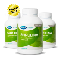 Mega We Care Spirulina 500mg 3x100 Capsules เมก้าวีแคร์ สไปรูลิน่าสาหร่ายสไปรูลิน่า (Value Pack)