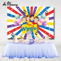 InMemory Kids Birthday Party Photography Backdrop The Wiggles Colorful Radial Strip Little Stars Balloon Celebration Background