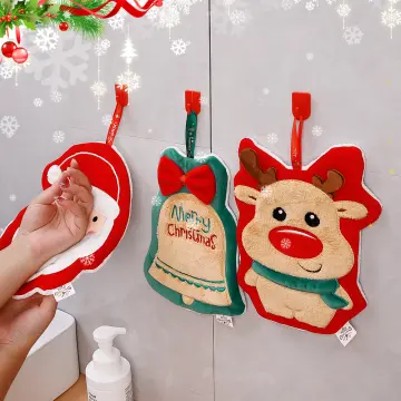 Durable Christmas Kitchen Dishcloth Towel Decorative Quick-drying Christmas  Cute Snowman Dish Cloth Hand Towel Kitchen Cleaning