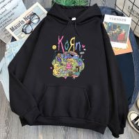 Korn Music Band Hoodies Mens Hip Hop Cartoon Printing Sweatshirts Casual Long Sleeve Male Pullovers Gothic Graphic Hoodie Size XS-4XL