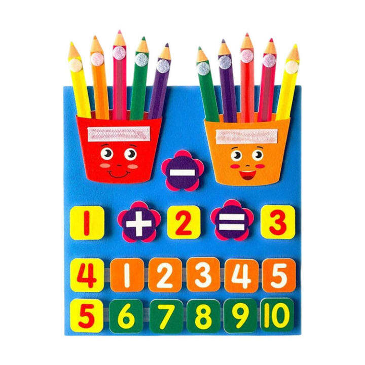 Kid Felt Finger Math Toy Montessori Felt Board Finger Numbers Pencil