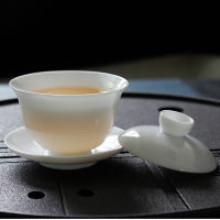 90มิลลิลิตร Suet หยกพอร์ซเลน Gaiwan สำหรับชาบางสีขาวหม้ออบที่มีฝาปิด T Eaware เดินทางมินิกังฟูชุดน้ำชาถ้วยชามขนาดเล็ก C Hawan