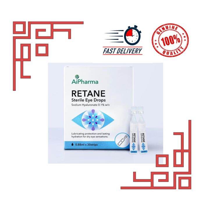 RETANE STERILE EYE DROP SODIUM HYALURONATE 0.1 W/V 0.88ML BOX OF 30'S