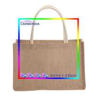 Burlap Tote Bags Blank, Jute Beach Shopping Handbag, for Grocery Crafts Wedding