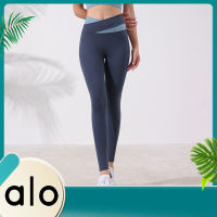 Alo Yoga 2022 New Version of Breathable Ninth Pants Womens Tight Running Fitness Water Sanded Yoga Pants Peach Hip Sports Pants