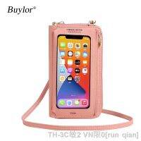 hot【DT】►  Buylor Charging Hole Soft Leather Shoulder Fashion Crossbody Transparent Wallet